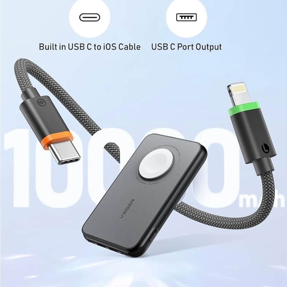 Purple Portable USB-C Charger